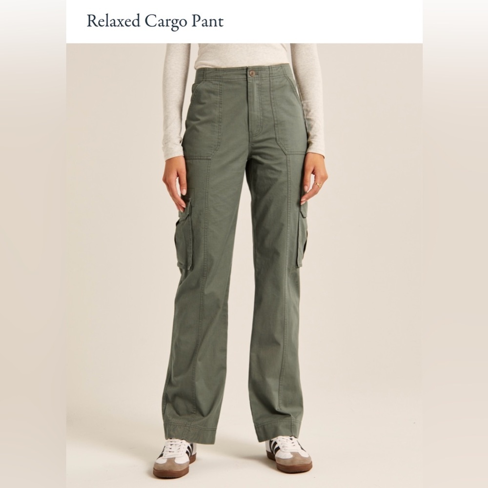 Abercrombie Relaxed Cargo Pants, Olive, Size 28/6